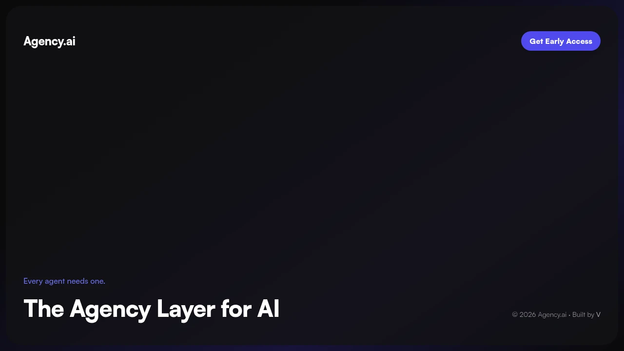 Screenshot of Agency AI website