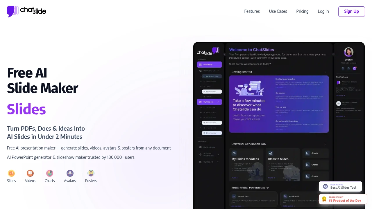 Screenshot of ChatSlide website