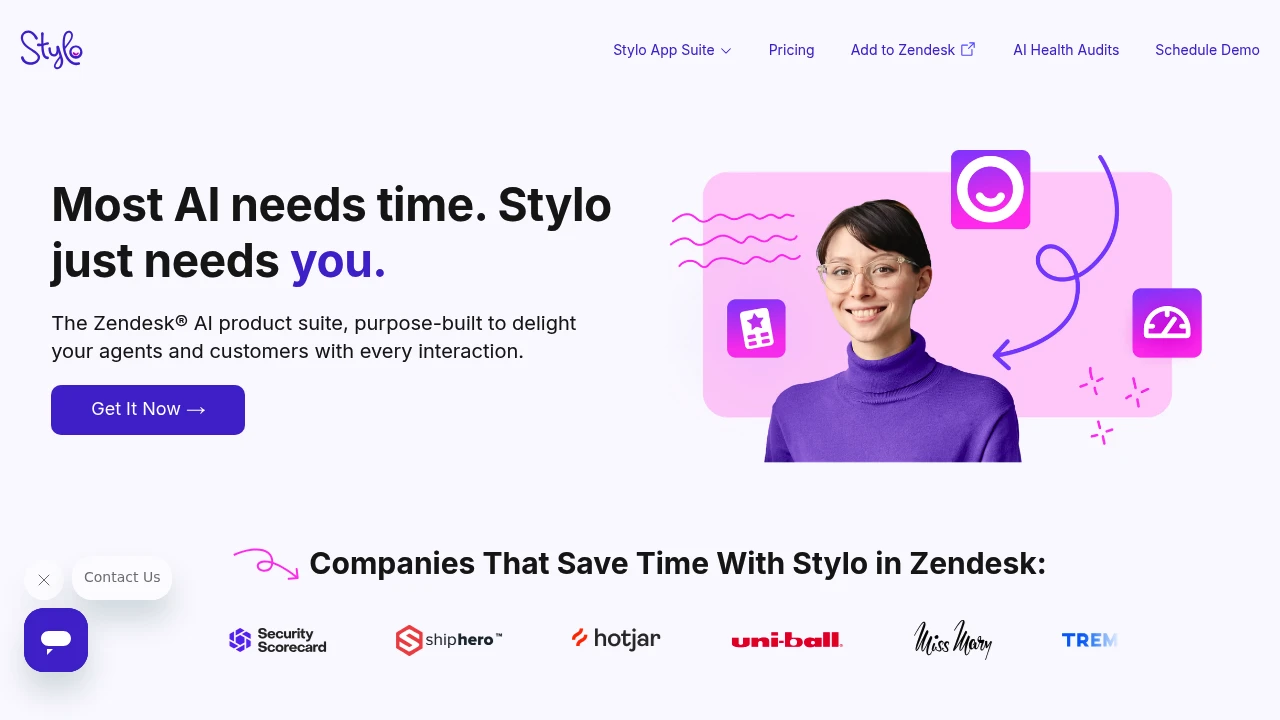 Screenshot of Stylo website